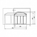 Multi-Box 2x15 3659-001, Pattumiera incassabile,(2x15) litri,acciaio inox