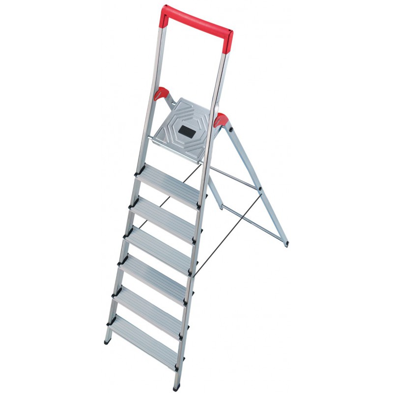 Scala Hailo L50 8150707,domestica in alluminio,7gradini,portata 150kg
