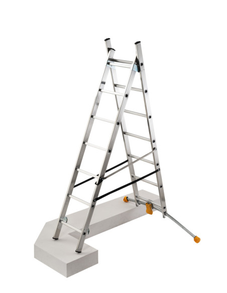 Hailo Hobbylot 2 section extending aluminium ladder, parallel uprights