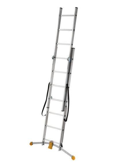 Hailo Hobbylot 2 section extending aluminium ladder, parallel uprights