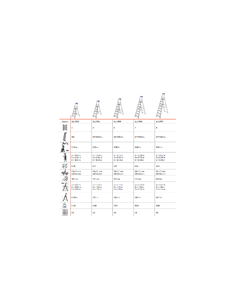 GierrePro professional aluminium stepladder, 150 kgs max load