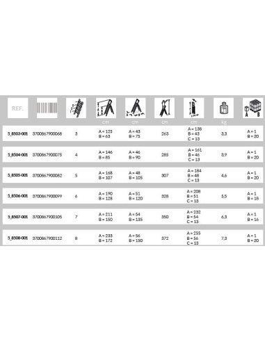 HAILO 8160-307 DOMESTIC LADDER L60