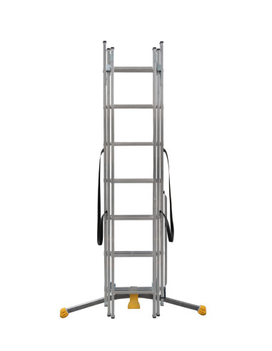 Échelle transformable triple G LEVEL avec réglage à pédale, montants parallèles en aluminium