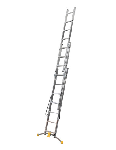 Échelle transformable triple G LEVEL avec réglage à pédale, montants parallèles en aluminium